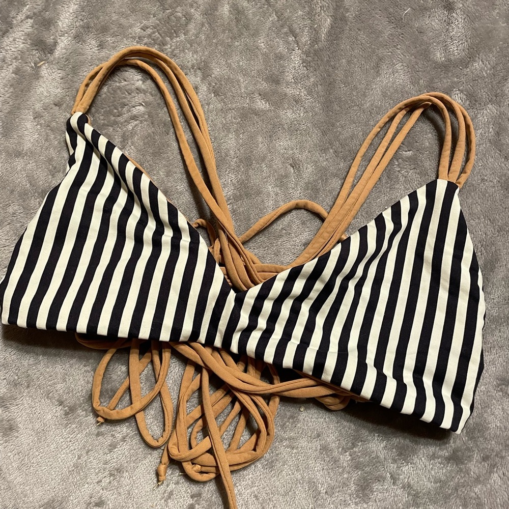 Boys + Arrows Striped Bikini Top